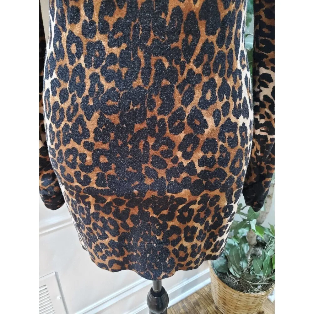 Inc Brown & Black Animal Print Round Neck Long Sleeves Casual Sweater Size Large - Image 10