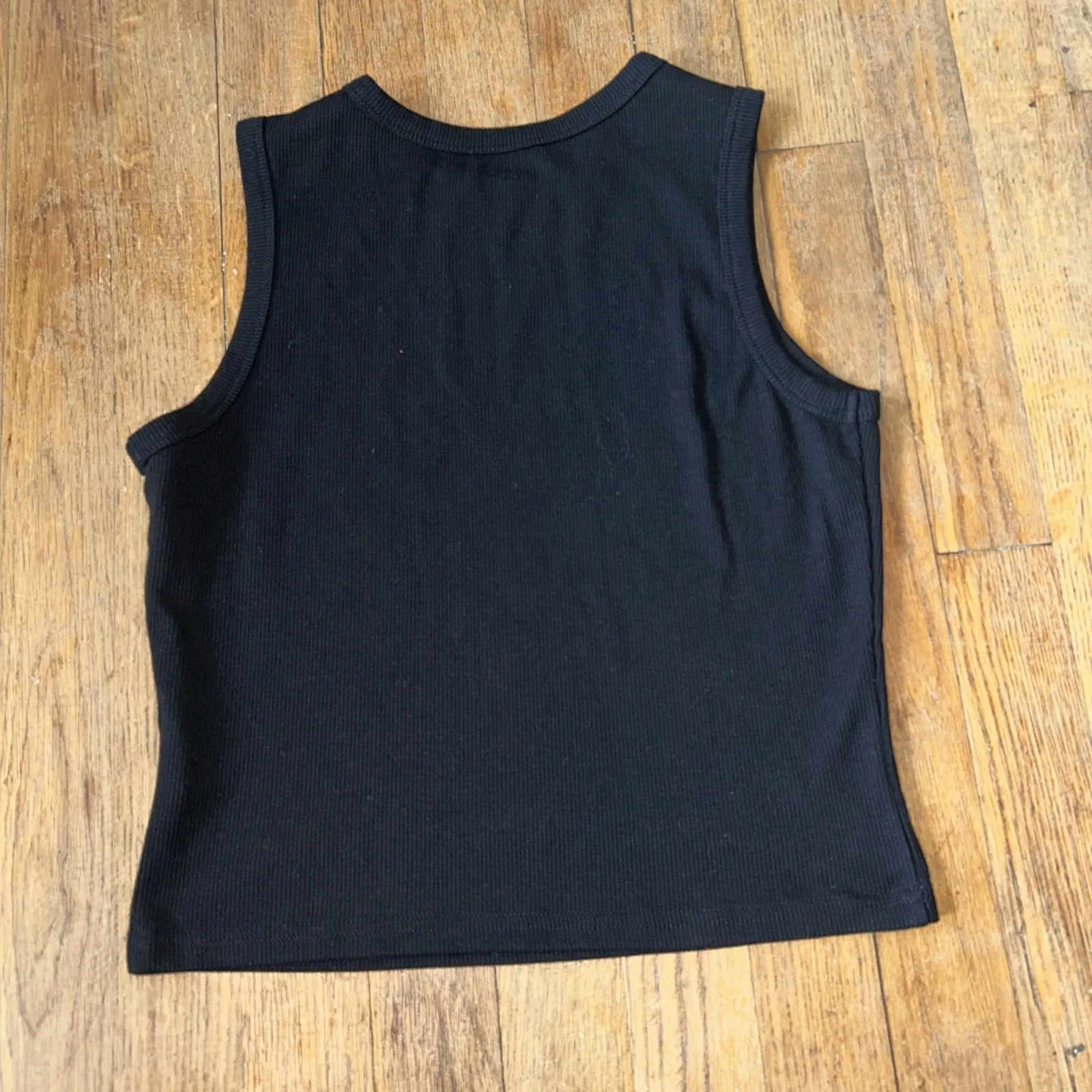 Guitar‎ Print Sleeveless Crop Tank Y2K Ribbed Women's S Grunge Streetwear Goth Black - Image 3