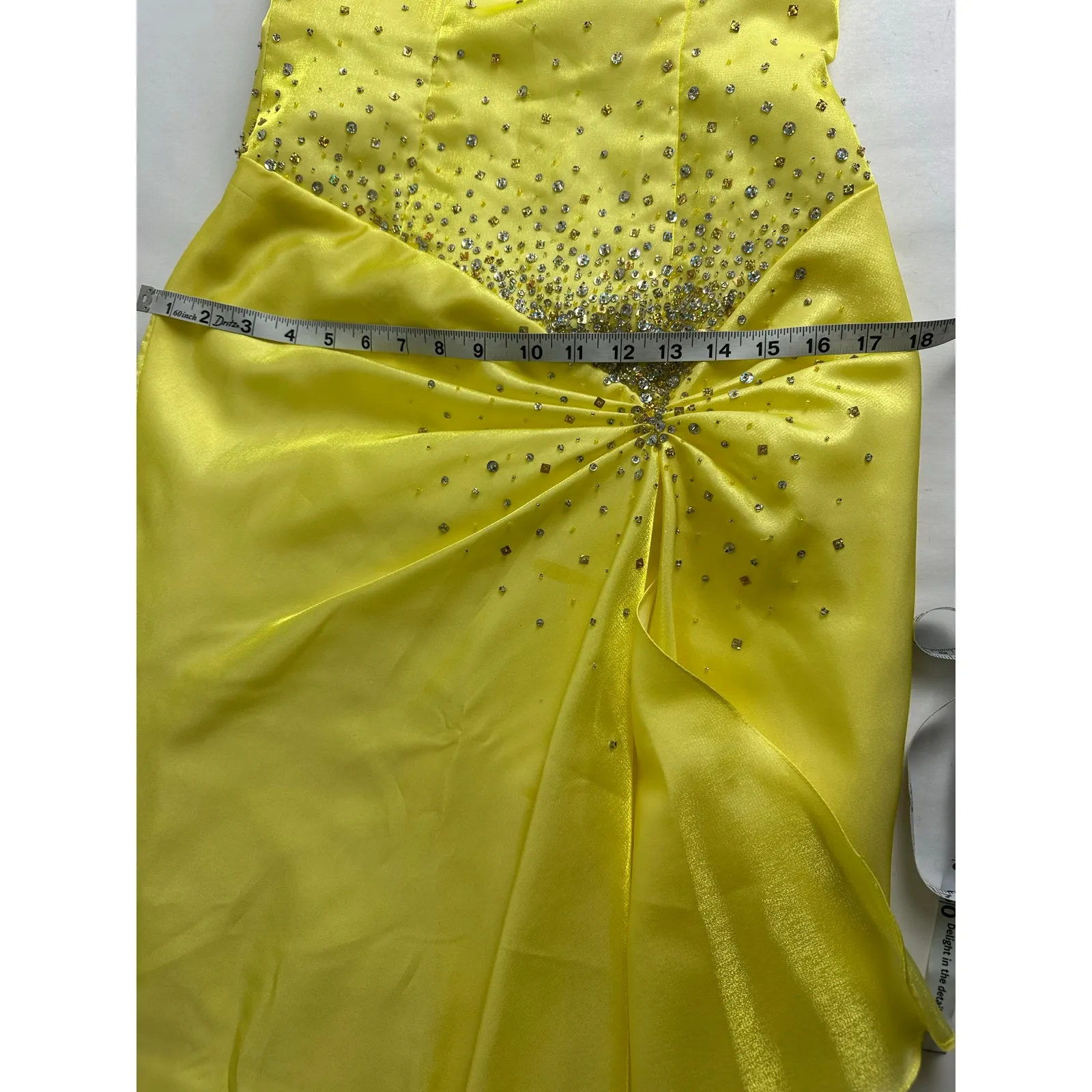 Vintage Y2K NIght Moves Size 8 Canary Yellow Prom Dress Formal Gown 2000s - Image 16