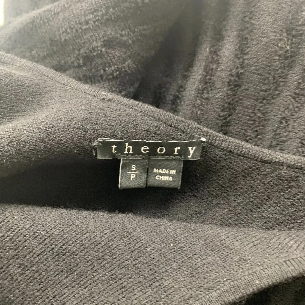 Theory Womens Shirt Dress Black S Codris B Velveen Short Sleeve Round Neck - Image 3