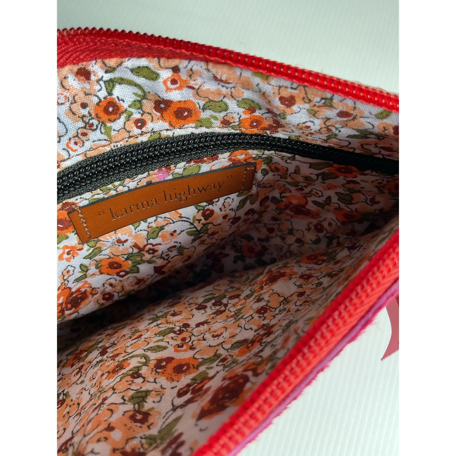 Wristlet Clutch Bag Ethnic Purse Bohemian Handmade Pink & Gold - Image 6