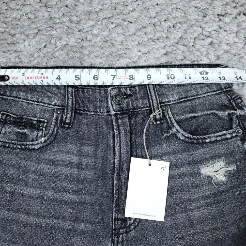 Hidden Zoey Mom Tapered Jeans Ripped High Rise Gray Busted Knee Size 25 - Image 9