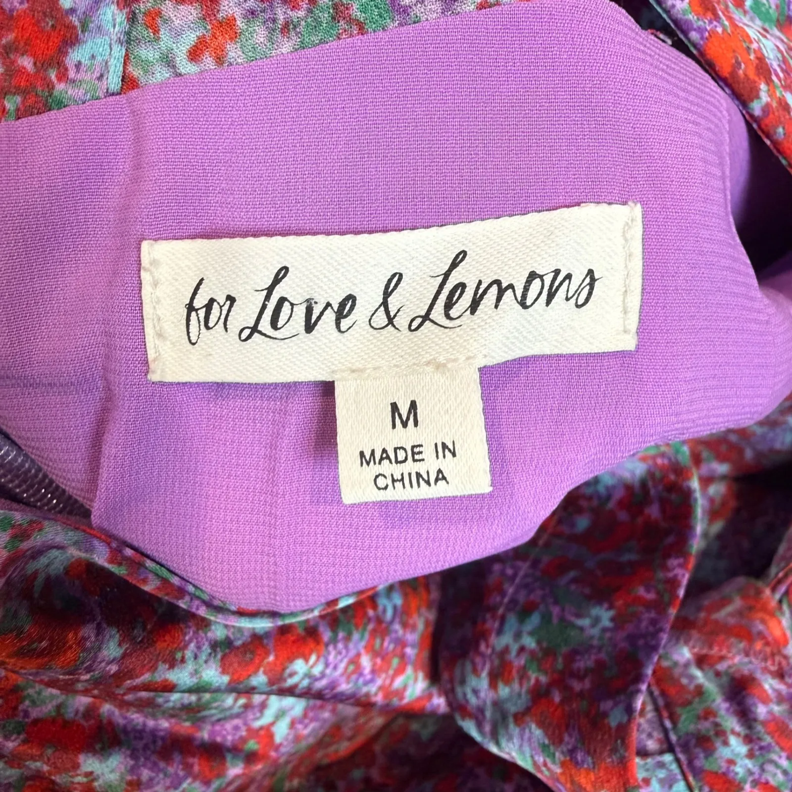 For Love and Lemons Charlie Midi Dress Blossom Floral Size Medium Open Back - Image 7