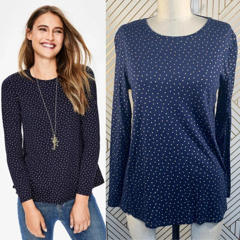 Boden Sabrina Swing Top‎ Navy Blue Glitter Dot Size M - Image 2