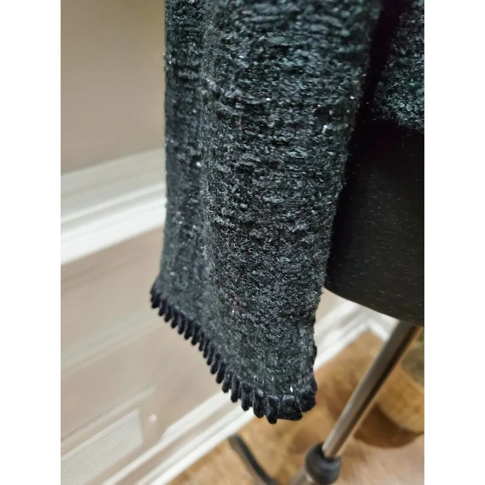 Bay Studio Women 100% Acrylic Long Sleeve Crew Neck Casual jacket Size 12P Black - Image 4