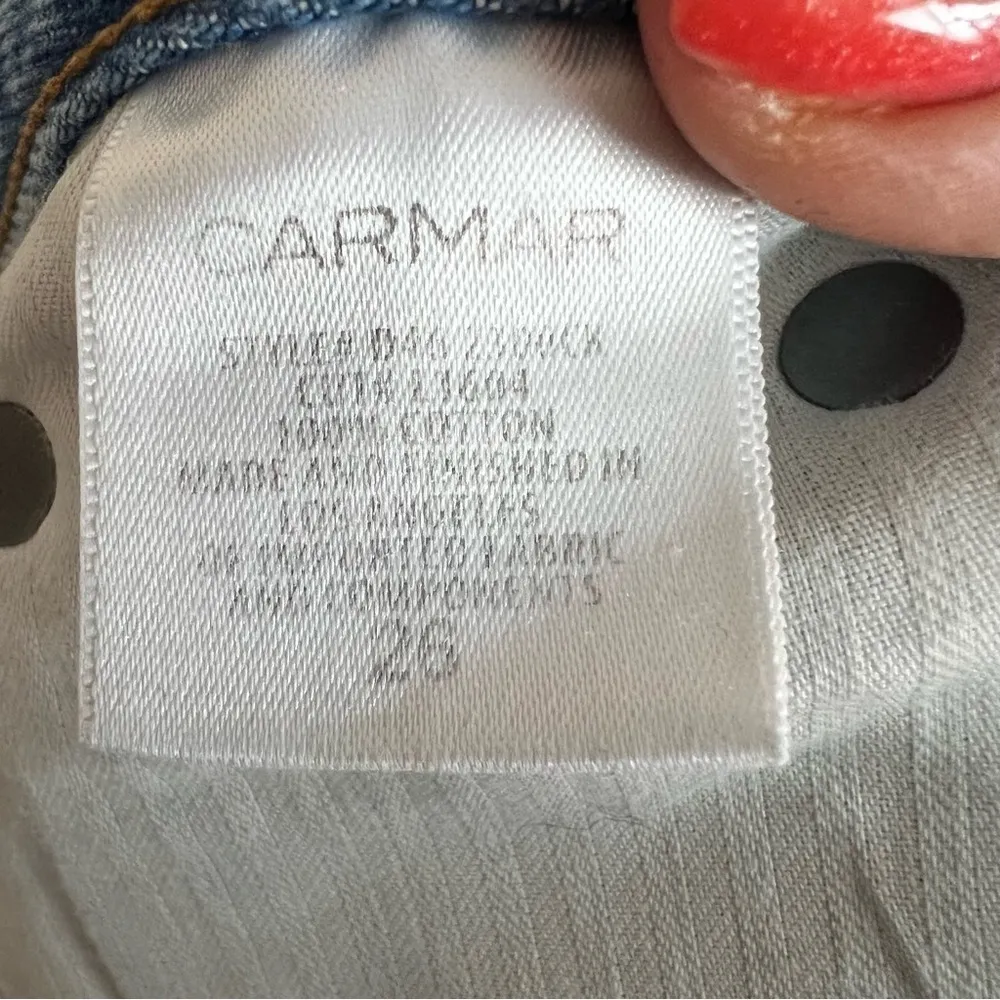 Carmar High Rise Lightwash Raw Hem Denim Shorts Blue Size 26 - Image 8