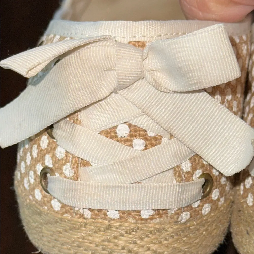 UGG Indah Polka Dot Burlap Slip-On Flats Size 7 - Image 10