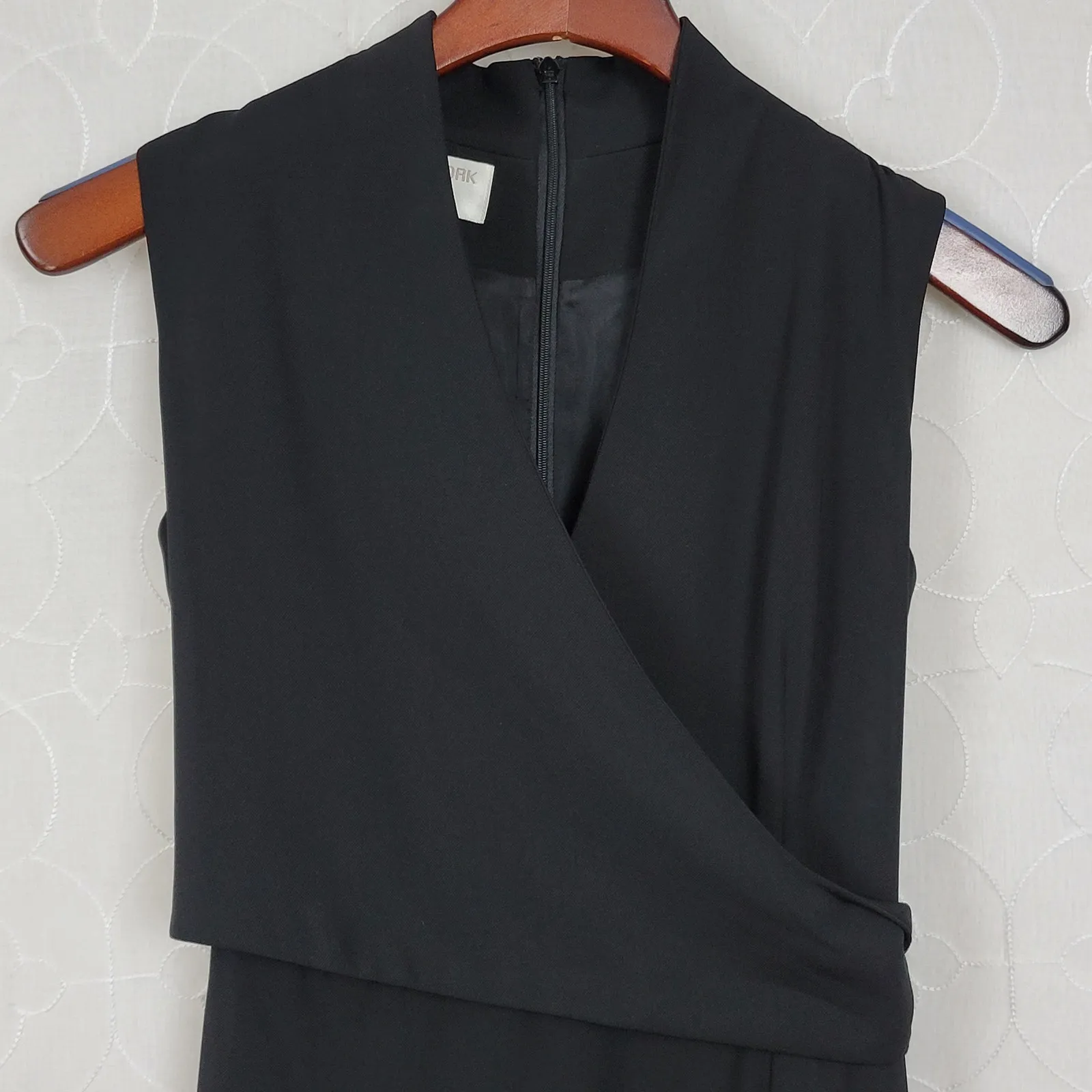 Jones New York Structured Wrap Dress 4 Black‎ Tie Belt Maxi Cocktail Party LBD - Image 9