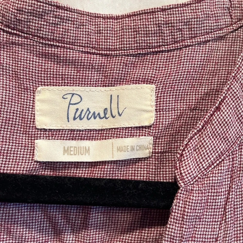 Purnell Shirt Womens Medium Red White Houndstooth Long Sleeve Button Front - Image 4