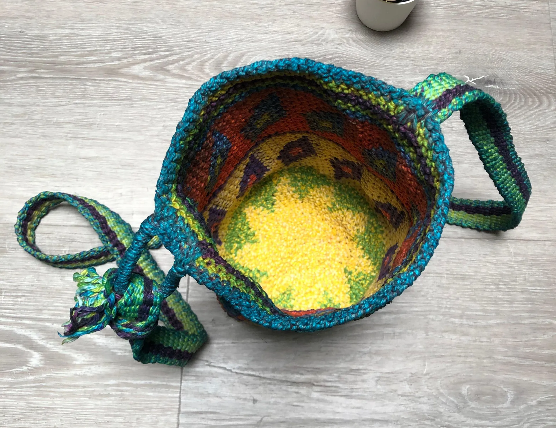 handmade knit crochet hippie boho crossbody bag Multiple - Image 3