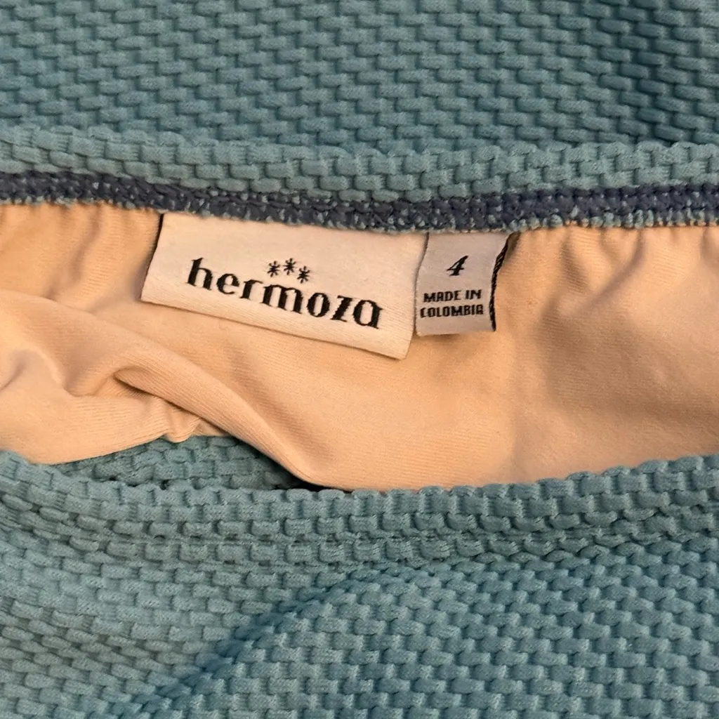 Hermoza Lucia Square Neck Bikini Top and Belted Bottoms Blue Size 2 - Image 8