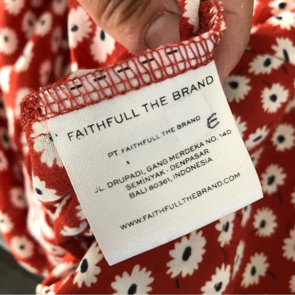 Playa Red Floral Cropped Wide Leg Jumpsuit Tie Back XS 2 - Image 11