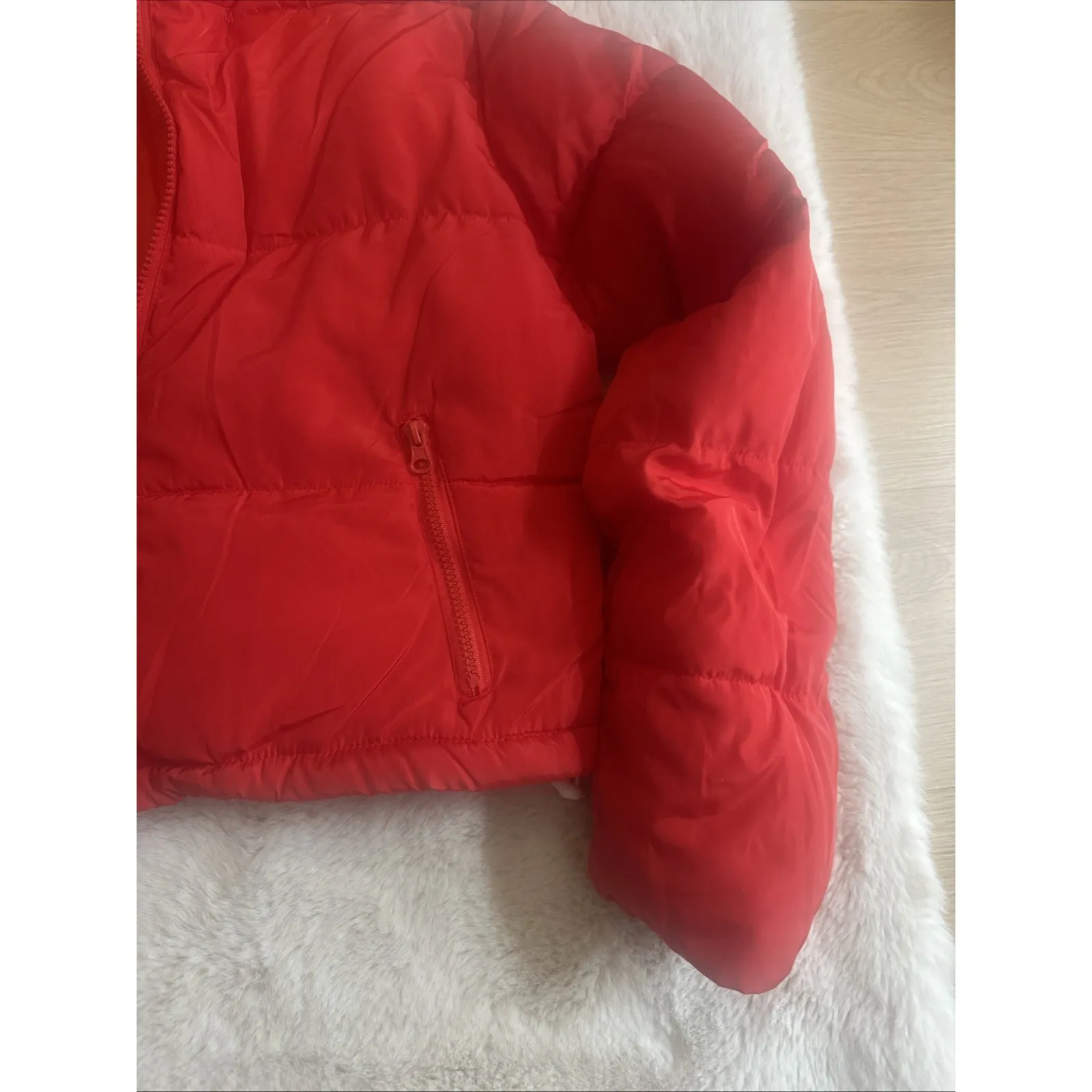 Hujoin Womens Red Crop‎ Short Puffer Jacket Sz S - Image 3