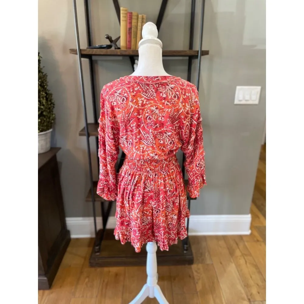 Iro Floral Print Lightweight Romper Red Womens Size FR 36 US 4 - Image 10