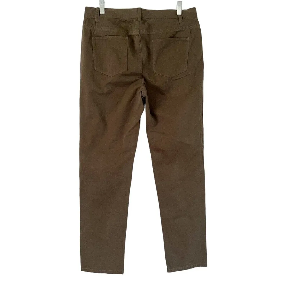 NWOT Everlane Olive Green High Waisted Straight Leg Cotton Chino Pants Womens 32 - Image 2