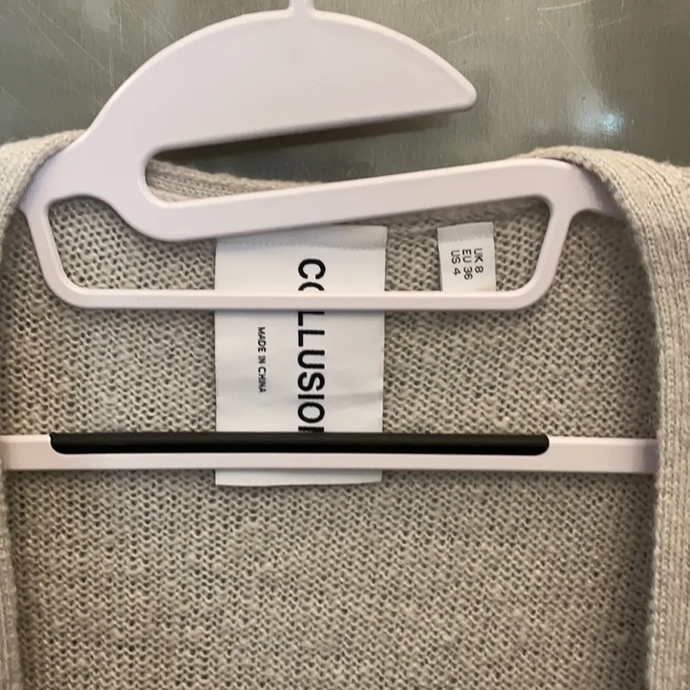 COLLUSION knitted wrap front cardigan in gray - Image 3