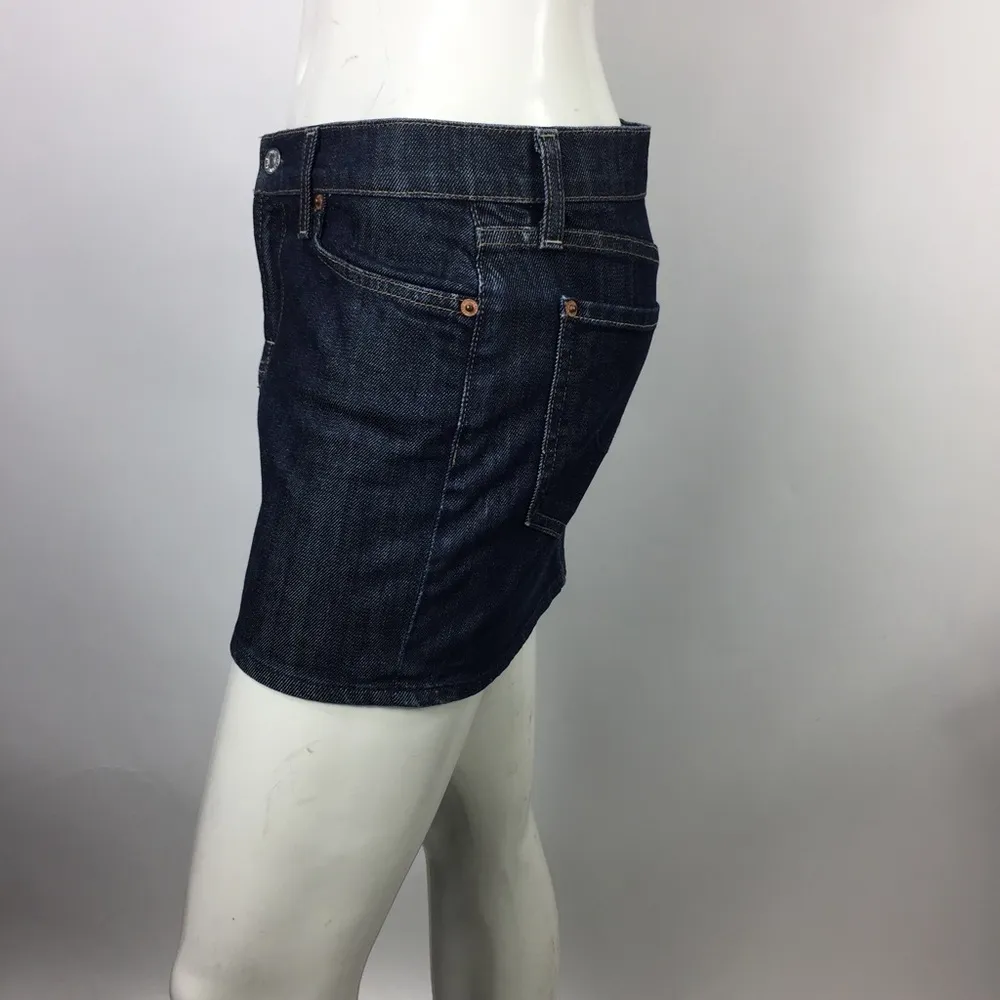 7 for all Mankind Roxanne Mini Skirt Dark Wash 28 - Image 16