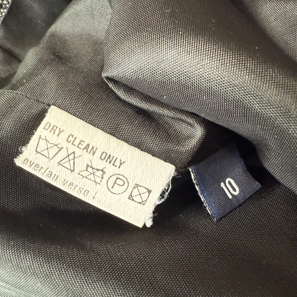 Vintage Lizsport Tweed Wool Velvet Vest Womens 10 Gray Black Button Down 90s 80s - Image 4