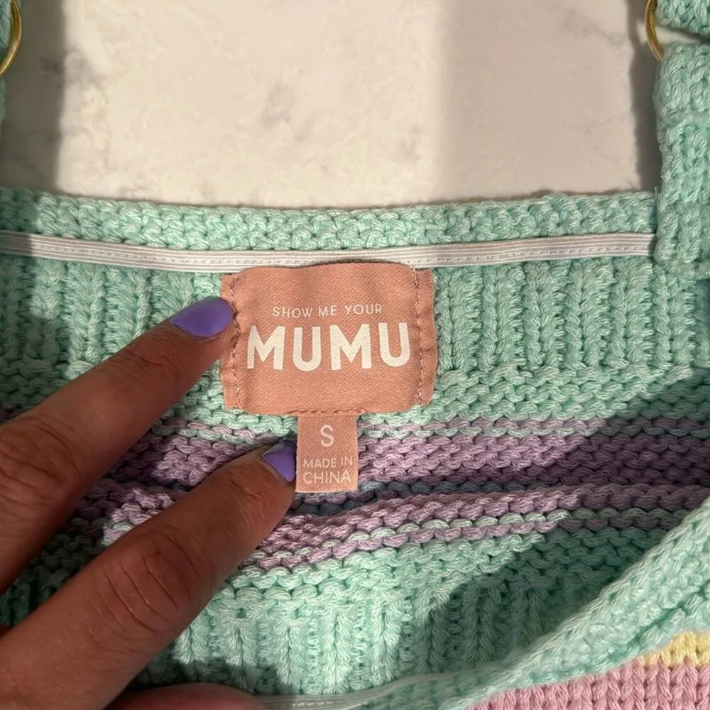 Show Me Your Mumu Nineties cropped  Pastel Dream Knit top festival size s - Image 4