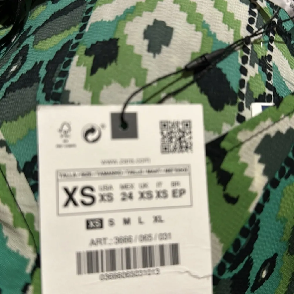 NWT Zara  Printed  Long Sleeve V Neck Geometric Dress Bloggers Fav - Image 7