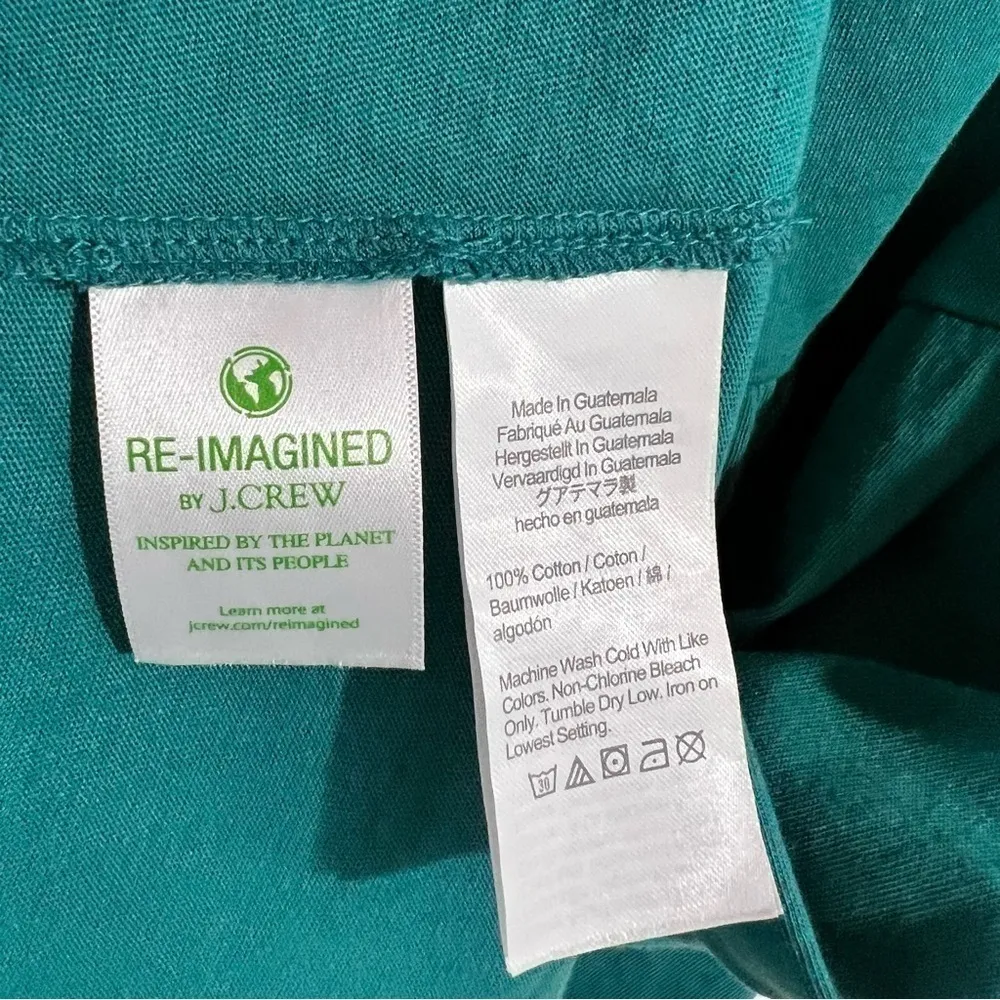 J. Crew Broken In Jersey Tiered Mini Dress in Teal Green Size 2X - Image 8