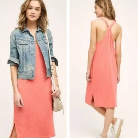 Anthropologie Saturday Sunday Coral Casual Sleeveless Midi Dress Size Small S - Image 2