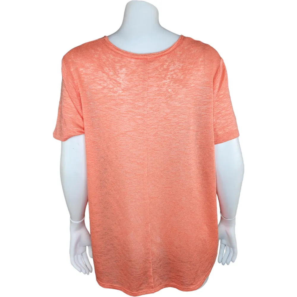 Melrose and Market Short Sleeve Coral Knit Open Side Top Size Large NWT - Image 7