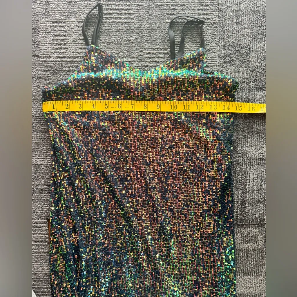 ART CLASS XL Sequin Mini Dress Black Iridescent Sparkly Party Dress - Image 7