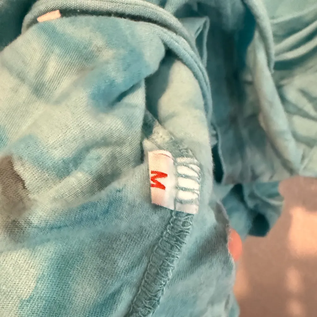 Affliction Blue Ombre Distressed Cutout Tee Size M Rhinestone Navy Aqua Rock Top - Image 8