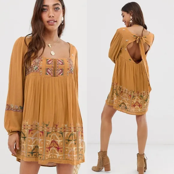 Free People Rhiannon Embroidered Mini Dress Size XS - Image 2