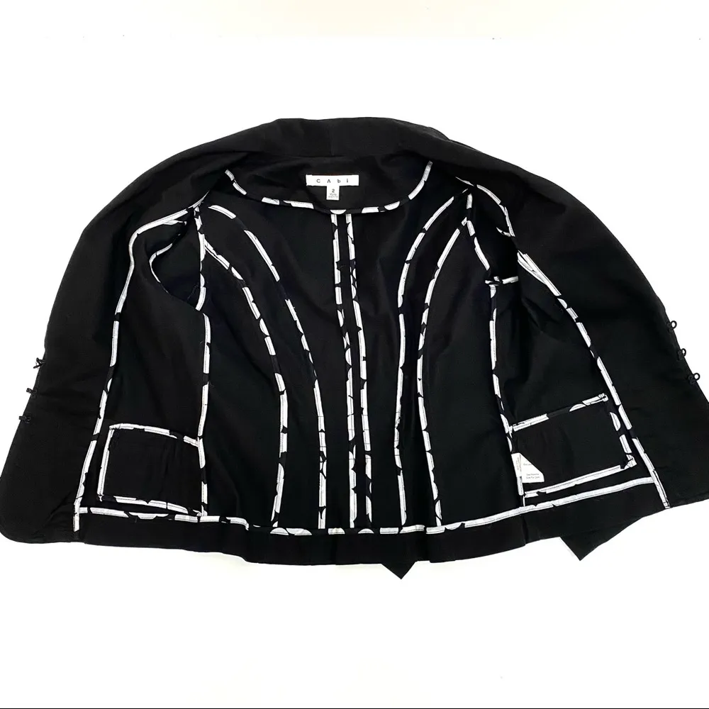 Cabi 329 Military Inspired Twill Jacket Black Women’s Size 2 - Image 8