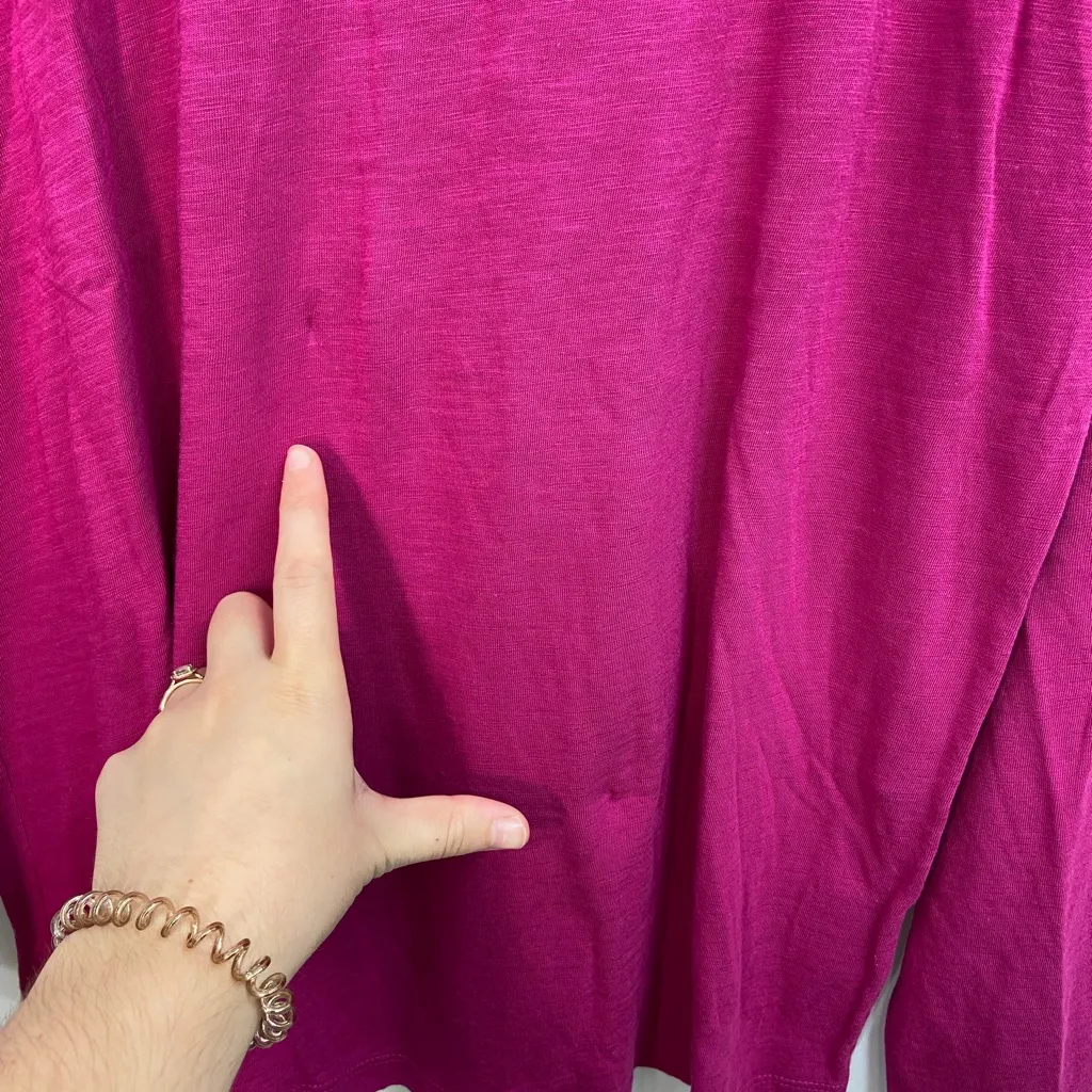 NWOT Style & Co women’s dark pink scoop neck‎ long sleeve casual tshirt top XL - Image 4