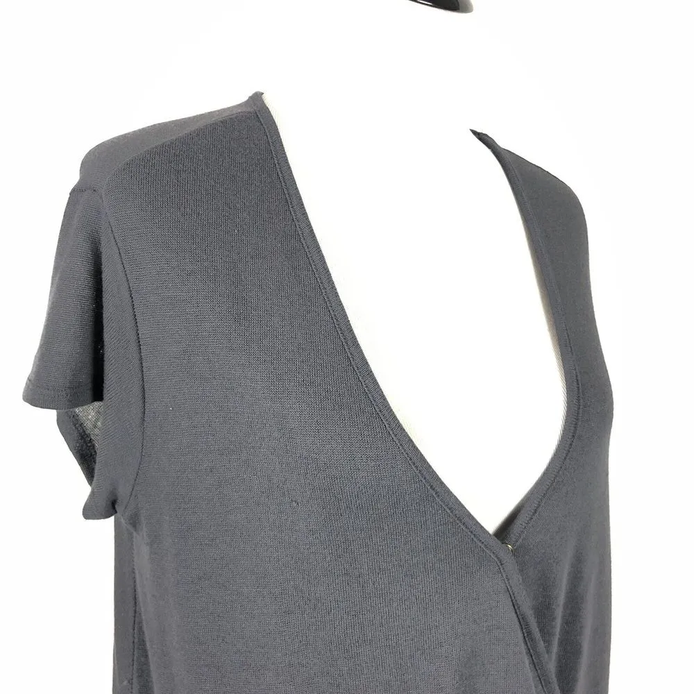 We The Free Free People Minimalist Wrap‎ Top Size XS Gray Deep V Neck Capsule - Image 7