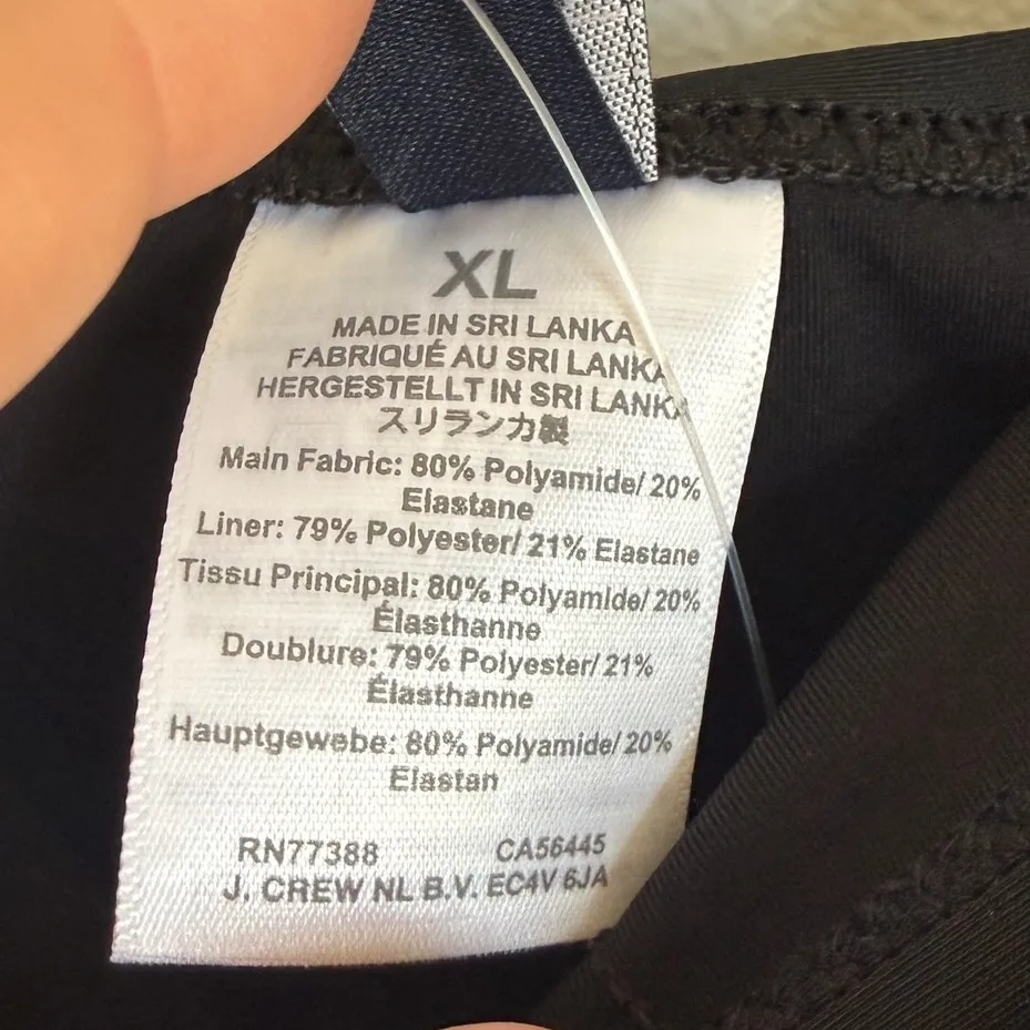 NWT J. Crew Strapless One-piece Swimsuit Bathing Suit in Black Sz XL AO438 - Image 9