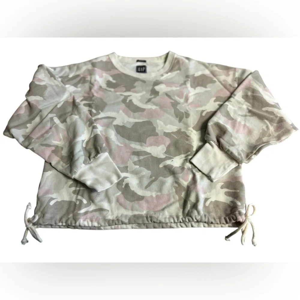 Gap‎ Women's Camouflage Pullover Sweatshirt Pink Beige Size S Casual - Image 7