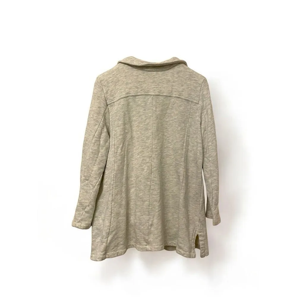 Soft Surroundings Women French Terry Sweatshirt Tunic Size 1X Heather Gray Vneck - Image 2