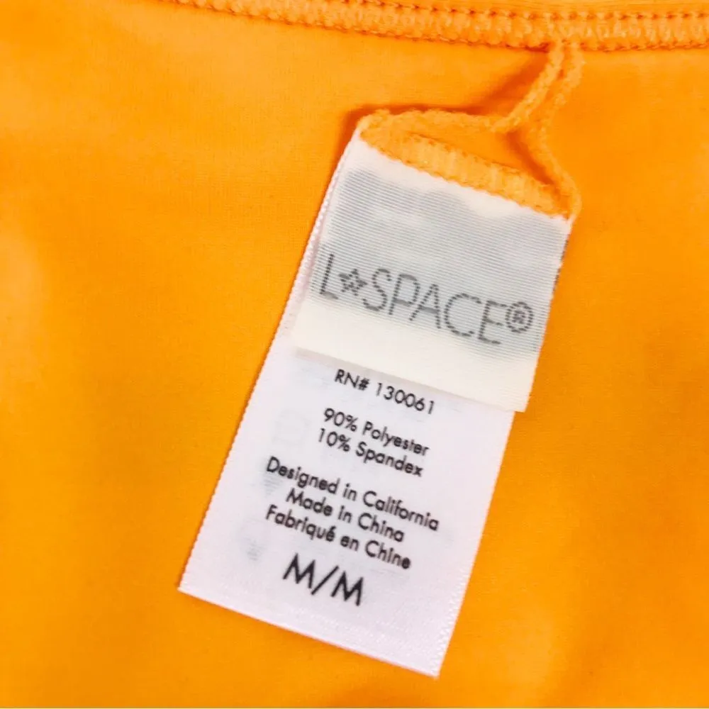 L*SPACE Tommy Rainbow Stripe‎ String Bikini Bottom Cheeky Orange Size Medium New - Image 3