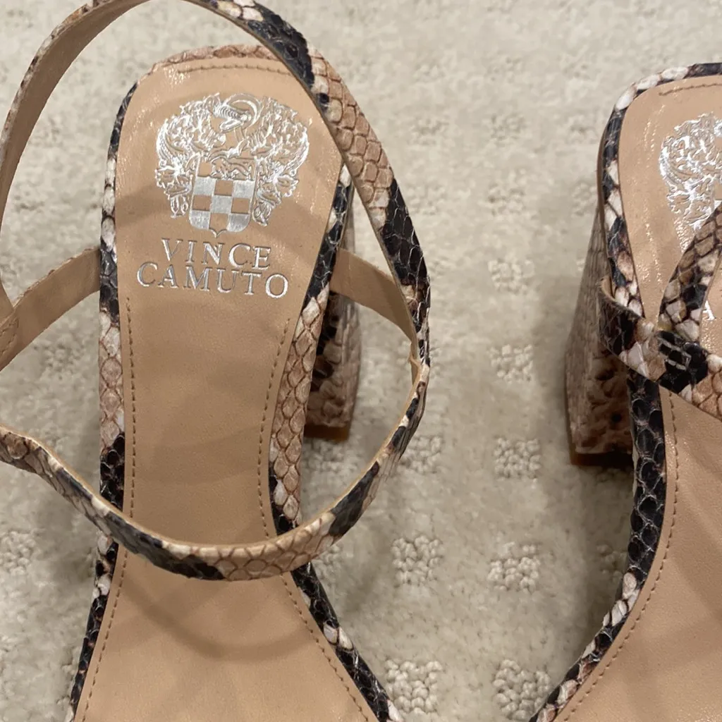 Vince Camuto Snake Print Chunky Heel - Image 2