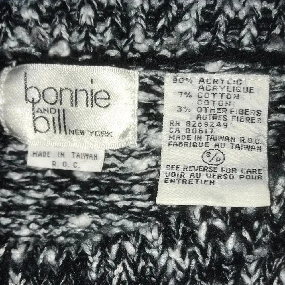 𝅺BONNIE and Bill New York vintage 80’s knit crewneck sweater size S / P Black - Image 3