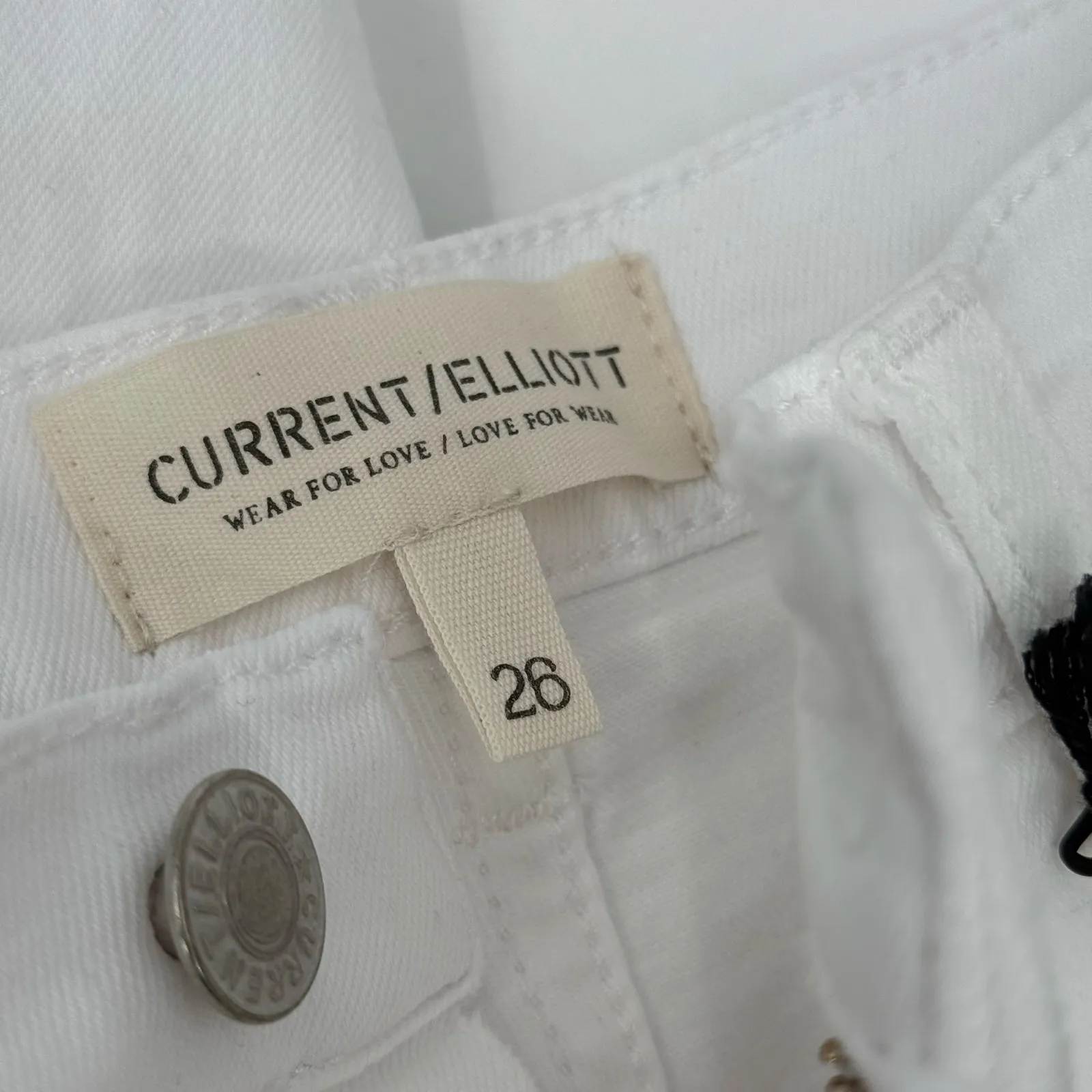 Current/Elliott Jeans Size 26 NWT Boulevard Crop Boot Optic White Stretch Denim - Image 6