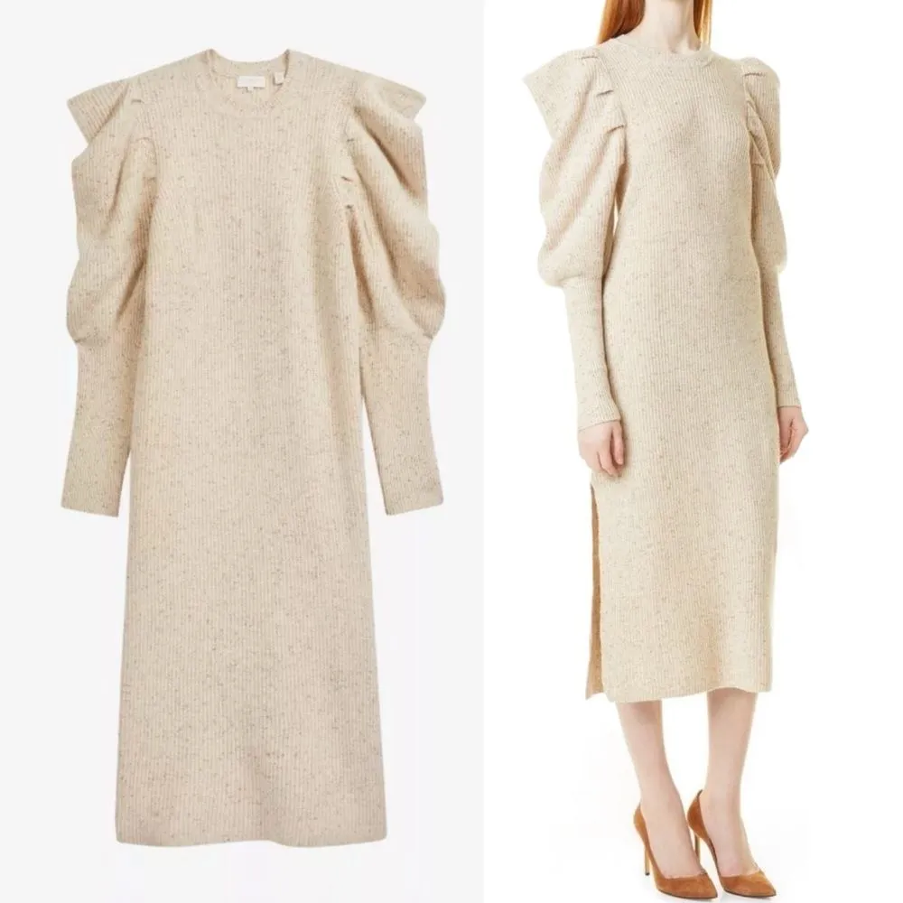 Ted Baker Marniaa Extreme Sleeve Knit Sweater Dress  Beige Size 5 | US Large 12 - Image 2