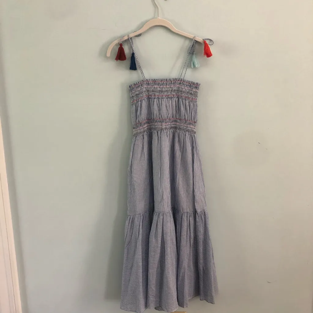 NWT Red Carter Smocked Ayala‎ Blue & White Striped Midi Dress - Image 6