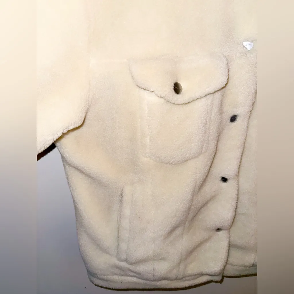 Anine Bing shearling oversized jacket ivory small teddy shacket - Image 9
