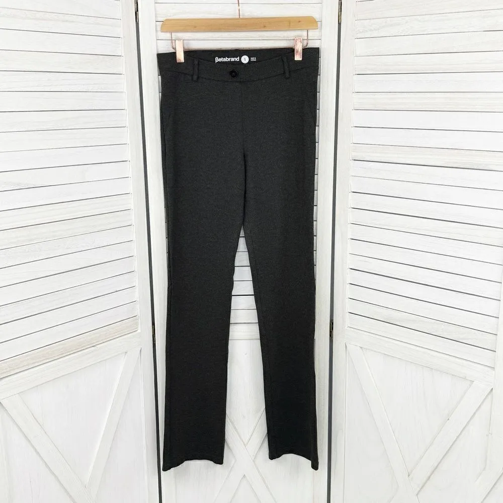 Betabrand Classic Straight‎ Leg Yoga Dress Pants Gray Small - Image 2