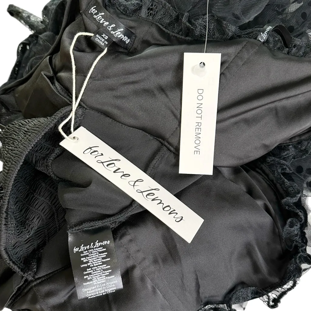 FOR LOVE & LEMONS Jourdan Off-Shoulder Mini Dress W/ Gloves, Black, XS - Image 14