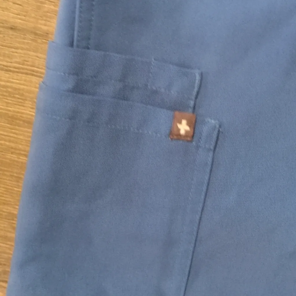 Figs Blue Scrub Pants Size Medium Tall - Image 2