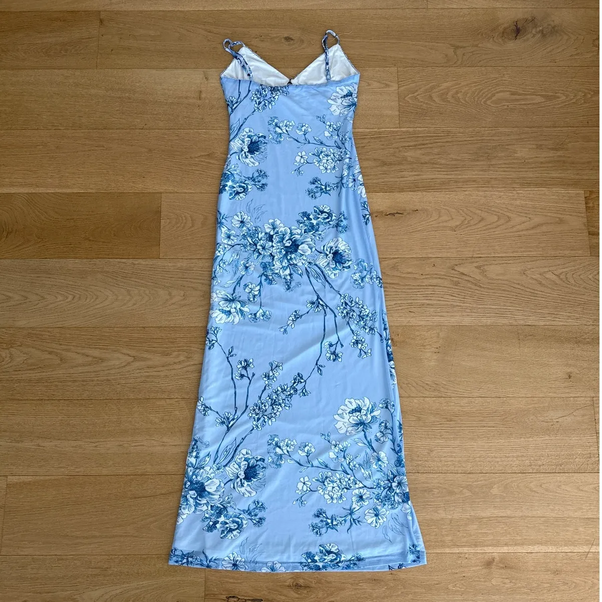 Tiger Mist Maxi Dress Sleeveless Floral Julianna Size L Blue - Image 5