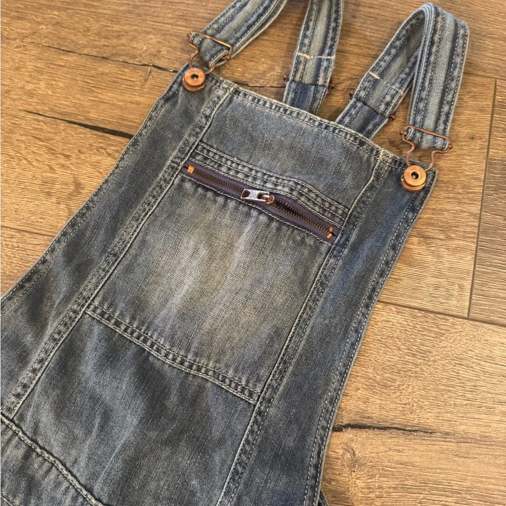 H&M Blue Denim Overalls with Adjustable Straps - Image 3