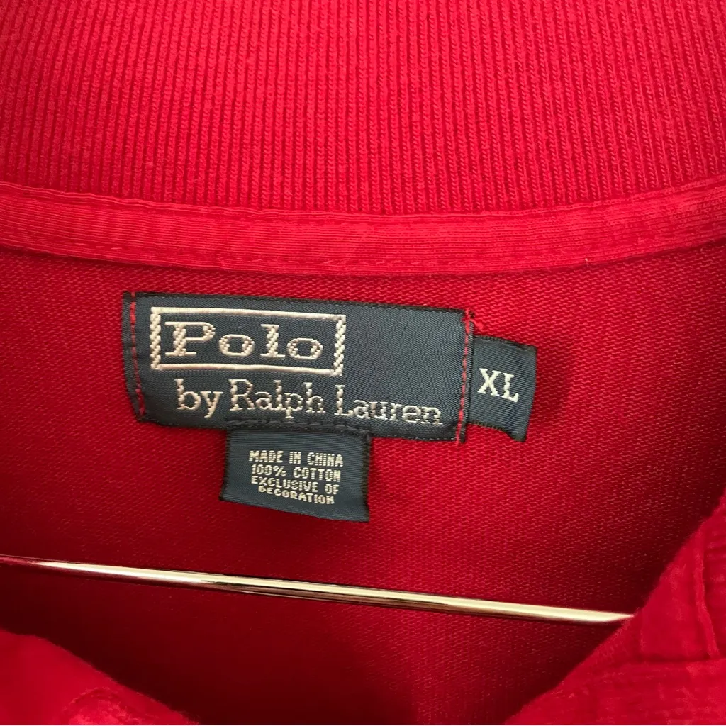 Polo Ralph Lauren Vintage 90s Y2K Henley Long Sleeve Sweatshirt Top in Men’s XL - Image 3