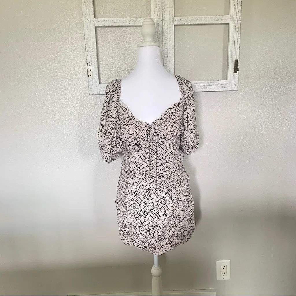 Zara Polka Dot Ruched Dress - Image 2
